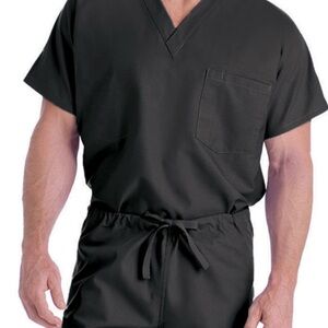 Landau Men’s or Women’s Unisex Black Short Sleeve Professional Scrub Top Size M
